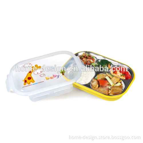 ss18-10 children stainless steel smack-box/snack plate